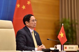 Thủ tướng Phạm Minh Chính dự Hội nghị Cấp cao ASEAN-Trung Quốc lần thứ 24 tháng 10/2021 (Ảnh: Nhật Bắc)