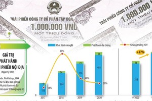 Nhu cầu lớn của nhà đầu tư khiến thị trường trái phiếu tại Việt Nam tiếp tục phát triển mạnh, doanh nghiệp đua nhau tận dụng cơ hội để phát hành trái phiếu huy động vốn. (Đồ họa: Đan Nguyễn)
