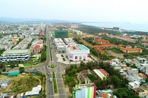 Một góc trung tâm TP Tuy Hòa, tỉnh Phú Yên.