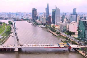 Cầu Thủ Thiêm 2 đã được hợp long. Ảnh: Lê Toàn
