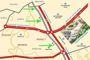 Hướng tuyến Dự án đường cao tốc Biên Hòa - Vũng Tàu.