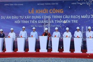 Dự án khởi công xây dựng cầu Rạch Miễu 2 chính thức được khởi công xây dựng