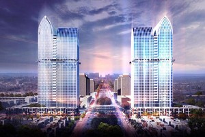 Phối cảnh tháp đôi 29 tầng tại dự án Khu đô thị Tây Nam Bắc Giang