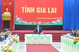 Thủ tướng Chính phủ Phạm Minh Chính làm việc lãnh đạo với tỉnh Gia Lai trong sáng ngày 22/5.