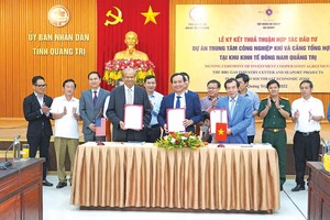 Quảng Trị đang là điểm đến của nhiều dự án quy mô lớn. Trong ảnh: Lễ ký kết thỏa thuận hợp tác đầu tư giữa Quảng Trị và BB Group
