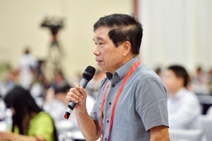 Ông Nguyễn Quốc Hiệp,Chủ tịch Hiệp hội Các nhà thầu xây dựng Việt Nam phát biểu tại Diễn đàn Kinh tế - Xã hội Việt Nam 2022.