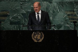 Thủ tướng Đức Olaf Scholz phát biểu tại Trụ sở Liên hợp quốc ở New York, Mỹ ngày 20/9/2022. Ảnh: EPA-EFE