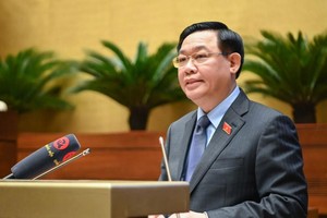 Chủ tịch Quốc hội Vương Đình Huệ phát biểu bế mạc.