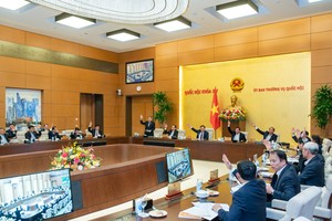 Ủy ban Thường vụ Quốc hội biểu quyết thông qua nghị quyết.