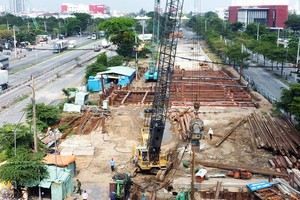 Dự án hầm chui nút giao thông Nguyễn Văn Linh - Nguyễn Hữu Thọ đạt tỷ lệ giải ngân vốn khá thấp.