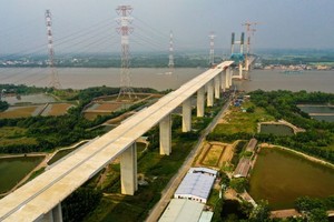 Hạng mục cầu Phước Khánh thuộc Dự án xây dựng đường cao tốc Bến Lức - Long Thành.