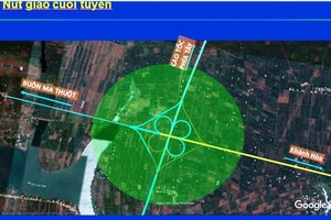 Phối cảnh nút giao cuối tuyến cao tốc Khánh Hòa- Buôn Ma Thuột.