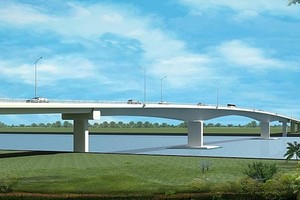 Phối cảnh cầu Châu Đốc, thuộc Dự án đầu tư xây dựng tuyến đường liên kết vùng, đoạn từ thị xã Tân Châu đến TP. Châu Đốc, kết nối tỉnh Kiên Giang và Đồng Tháp