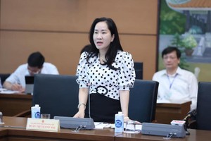 Đại biểu Đoàn Thị Thanh Mai phát biểu tại tổ.