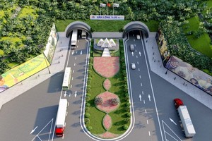 Phối cảnh một công trình hầm đường bộ trên cao tốc Đồng Đăng - Trà Lĩnh.