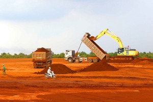 Thi công san nền Nhà ga hành khách, Cảng hàng không quốc tế Long Thành.