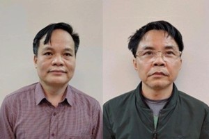 Cựu Giám đốc CDC Bắc Giang Lâm Văn Tuấn (ảnh trái) và Phan Huy Văn, Giám đốc Công ty Phan Anh.