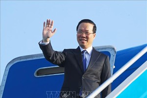 Chủ tịch nước Võ Văn Thưởng rời Hà Nội, lên đường tham dự Diễn đàn cấp cao hợp tác quốc tế “Vành đai và Con đường” lần thứ ba. Ảnh: Thống Nhất/TTXVN