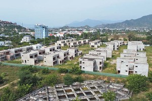 Sau khi xây dựng 36 căn villa, Dự án Khu nghỉ dưỡng cao cấp Aminia - Ninh Chữ đã ngừng thi công. 