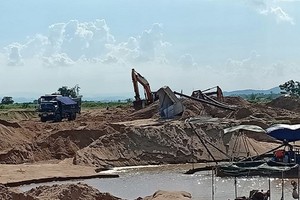 Chưa hoàn tất thủ tục thuê đất, Công ty Việt Phát Đạt vẫn khai thác 18.600 m3 cát