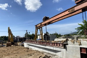 Công trường tại dự án đường tránh Quốc lộ 19 ở Gia Lai