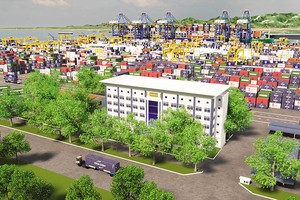 Phối cảnh tuyến đường sau các bến cảng thuộc Khu bến cảng Lạch Huyện, TP. Hải Phòng.