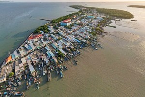 Một góc huyện Cần Giờ, TP.HCM nhìn từ trên cao - Ảnh: TL