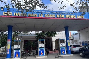 Cửa hàng xăng dầu tại Vũ Thư, Thái Bình vi phạm về kinh doanh xăng dầu lĩnh phạt gần 260 triệu đồng.