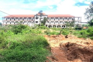 Dự án Trường THPT Trần Đại Nghĩa đã chậm tiến độ, nay tiếp tục đang dở dang vì chờ UBND tỉnh Quảng Nam xử lý tình huống 1 trong 3 liên danh tuyên bố dừng mọi hoạt động kinh doanh và giải thể.