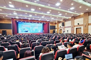 Toàn cảnh Diễn đàn Logistics Vùng Lần thứ V với chủ đề “Chuyển đổi số - động lực mới thúc đẩy tăng trưởng Vùng Đồng bằng sông Hồng - Hải Phòng 2024”. Ảnh - Thanh Sơn