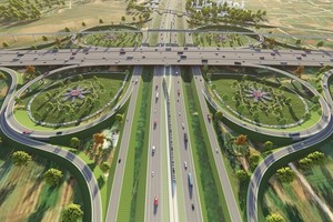 Phối cảnh một nút giao trên tuyến vành đai 4 - vùng Thủ đô.