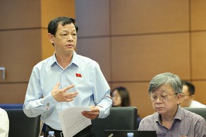 Giám đốc Bệnh viện Chợ Rẫy TP.HCM Nguyễn Tri Thức phát biểu tại tổ. Ảnh Duy Linh.
