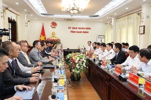 Toàn cảnh buổi làm việc giữa UBND tỉnh Nam Định và đoàn nghị sĩ, doanh nghiệp Nhật Bản