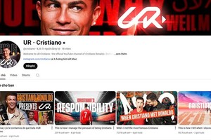 Kênh YouTube mới của Ronaldo. Ảnh chụp màn hình