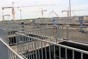 Một góc nhà máy xử lý nước thải Bình Hưng, huyện Bình Chánh.