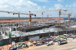 Sân bay Long Thành đang thi công nhà ga, dự kiến sẽ đưa vào khai thác năm 2026 - Ảnh: ACV 