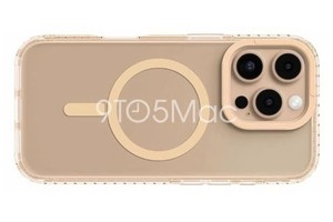 Ảnh được cho là iPhone 16 Pro Max với màu vàng titan. Ảnh: 9to5Mac