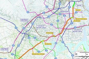 Bản đồ hướng tuyến trục giao thông đô thị TP.HCM - Long An - Tiền Giang.