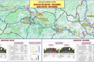 Bản đồ hướng tuyến cao tốc Dầu Giây - Liên Khương.