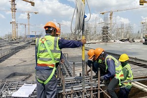 Thi công hạng mục nhà ga hành khách Cảng hàng không quốc tế Long Thành giai đoạn 1 do ACV làm chủ đầu tư.