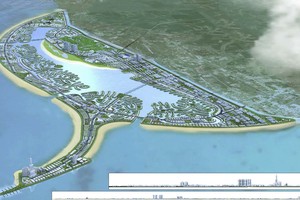 Phối cảnh khu đô thị du lịch lấn biển Cần Giờ rộng 2.870 ha.