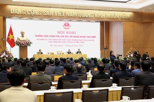 Hội nghị Thường trực Chính phủ làm việc với doanh nghiệp nhà nước sáng 27/2. Ảnh: Nhật Bắc