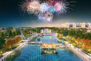 Phân khu Kim Ngân 1 sở hữu vị trí đắc địa kề cận trục đại lộ lễ hội (Ảnh phối cảnh minh họa: Sun Property)