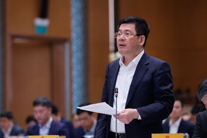 Bộ trưởng Nguyễn Hồng Diên phát biểu về một số vấn đề đầu tư của ngành điện. Ảnh: VPG/Nhật Bắc