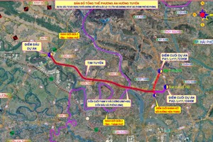 Phương án hướng tuyến của tuyến đường kết nối quốc lộ 17B (tỉnh Hải Dương) với đường 352 (TP Hải Phòng).