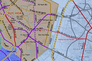 Sơ đồ hướng tuyến đường mở mới Tây Bắc đoạn qua TP.HCM- Nguồn: Sở Giao thông Công chánh