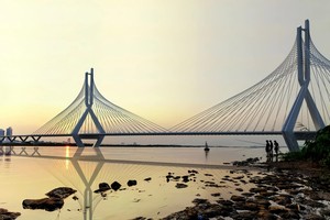 Dự án đầu tư xây dựng cầu Tứ Liên đang được gấp rút triển khai. 