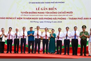 Hải Phòng gắn biển tuyến đường mang tên Tổng Bí thư Đỗ Mười