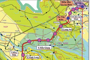 Sơ đồ tuyến đường TP.HCM - Cần Thơ.