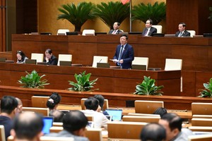 Phiên thảo luận tại hội trường ngày 24/5 về dự thảo nghị quyết thí điểm về một số cơ chế, chính sách đặc thù phát triển nhà ở xã hội. 